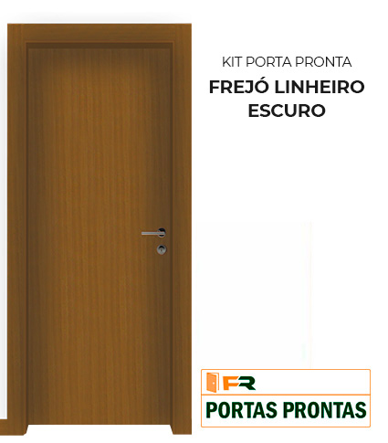 kit porta pronta Frejó Linheiro Escuro - fr portas prontas